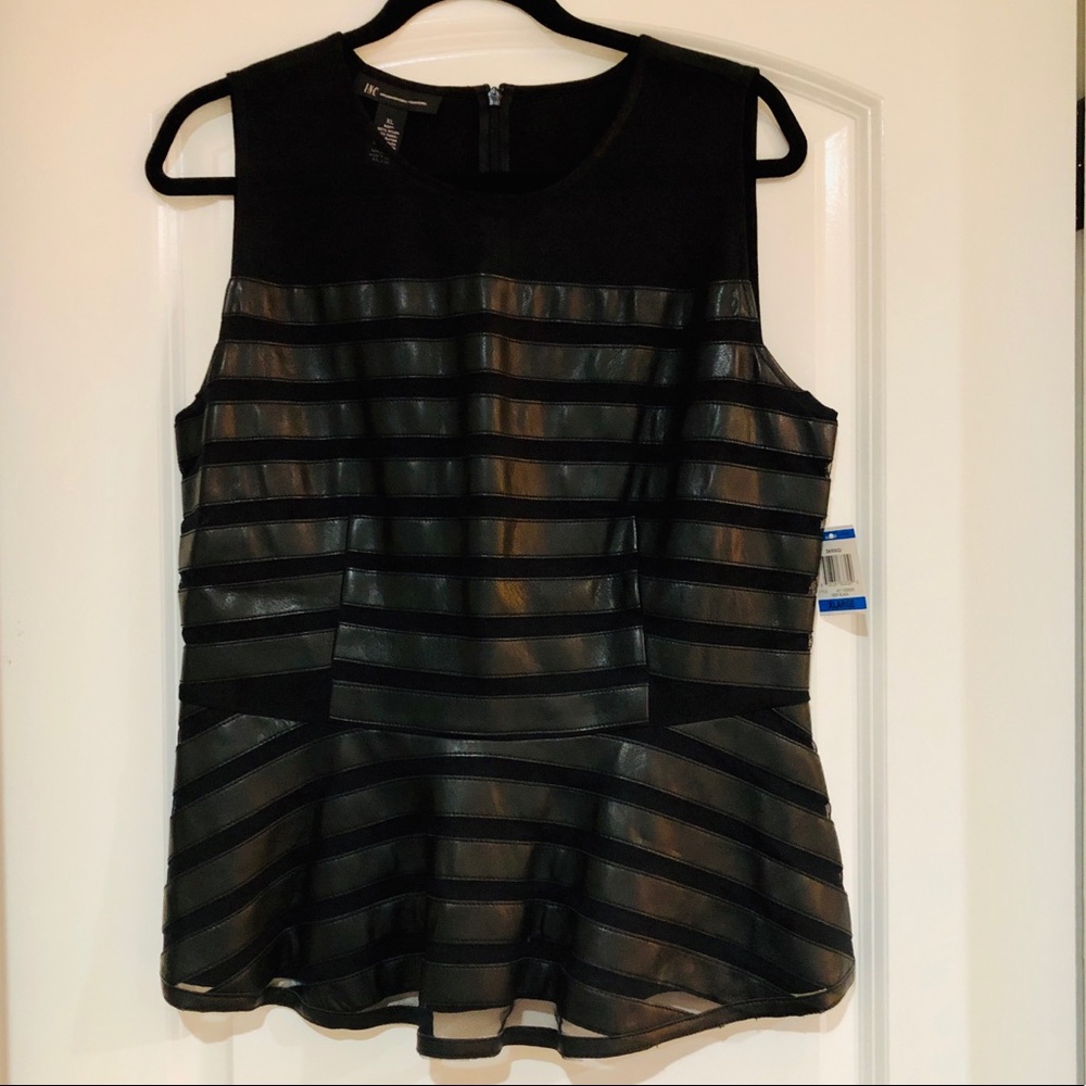 INC Black peplum top